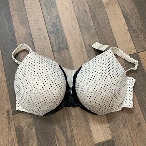 NWT Cacique Full Coverage Polka Dot w/Lace Embellishment Bra 46D